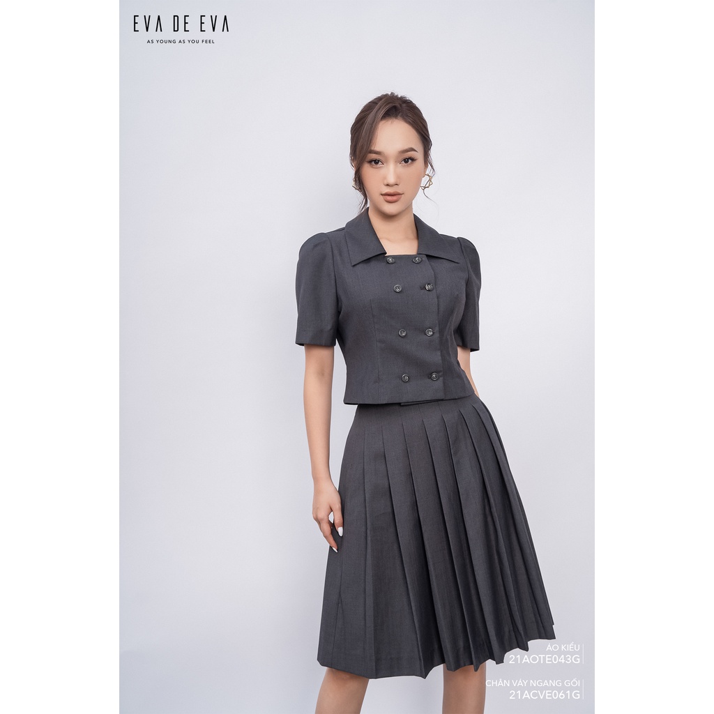 Áo blazer nữ tay ngắn dáng ngắn Eva de Eva 21AOTE043G
