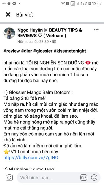 Son dưỡng Glossier Balm Dotcom