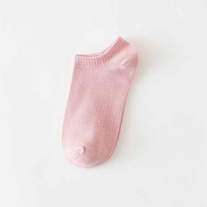 Vớ Sợi Cotton Cổ Ngắn Màu Trơn Thoáng Khí Cho Nữ