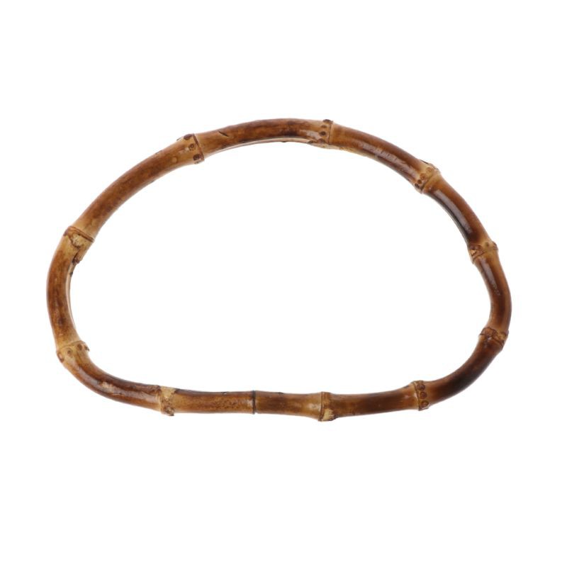 Tay cầm túi xách chữ D bằng gỗ tre tự nhiên kích thước 15cm