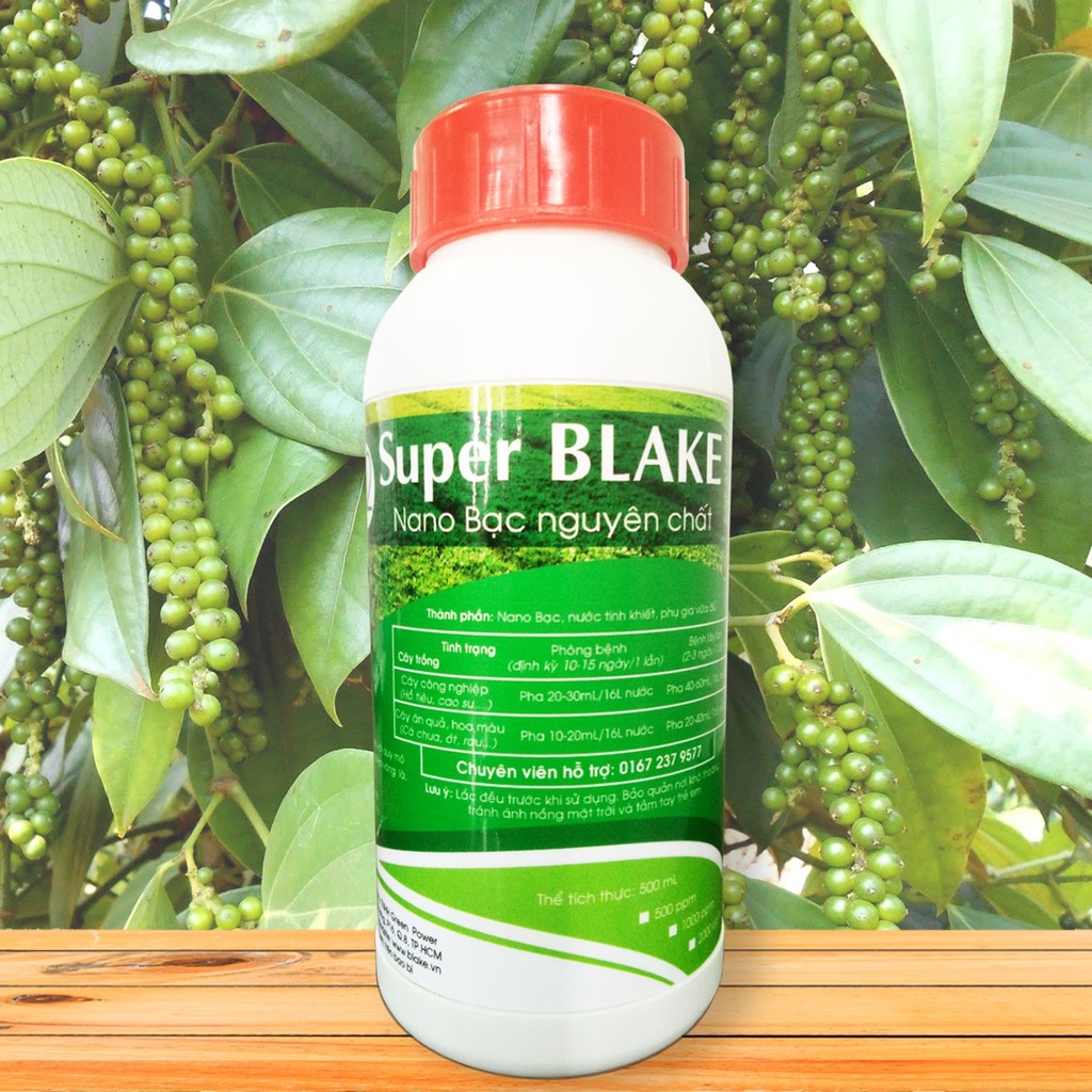 Nano Bạc nguyên chất Super BLAKE (500mL) - Trị bệnh và phòng ngừa bệnh trên cây hồ tiêu