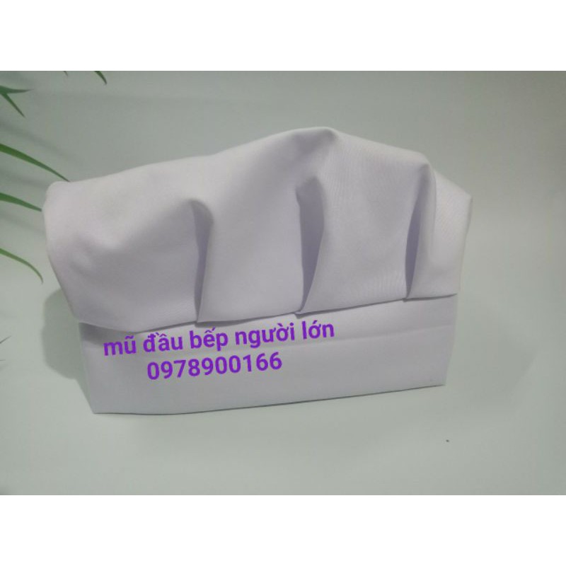 combo mũ đầu bếp người lớn màu trắng