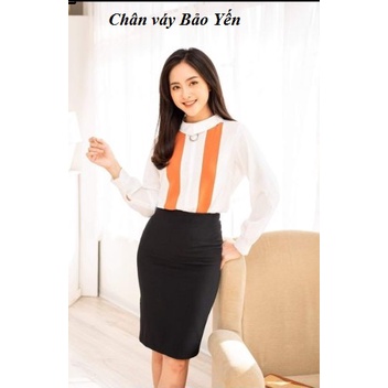 Chân váy bút chì xẻ sau trên gối 50cm( sẵn size) - M53