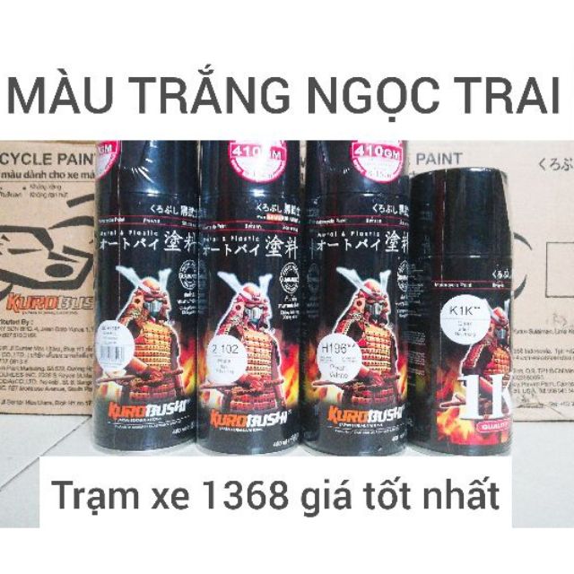 [ COMBO 4 CHAI ] SƠN XỊT SAMURAI MÀU TRẮNG NGỌC TRAI UCH210 - 102 - H196 - K1K