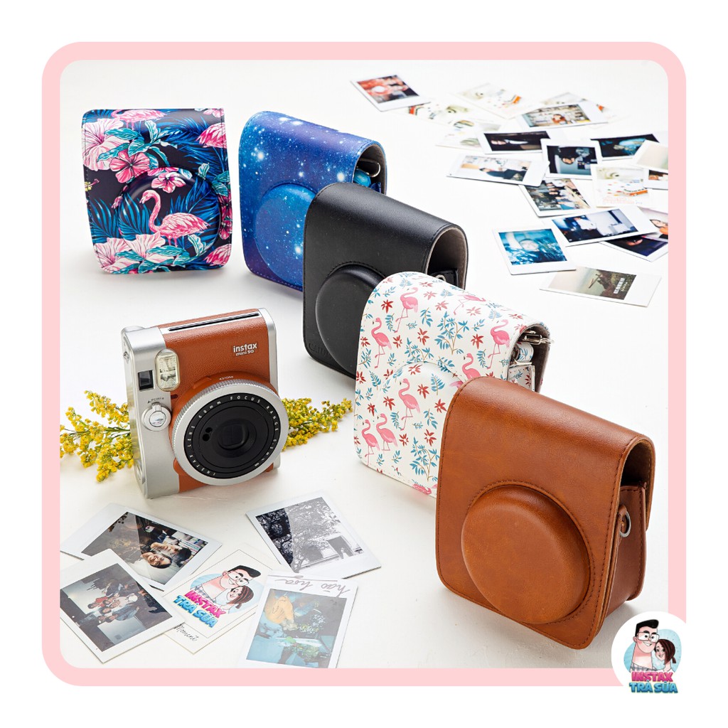 Bao da bảo vệ máy chụp ảnh lấy liền instax Mini 90 -  Case túi đựng máy chụp ảnh instax Mini 90