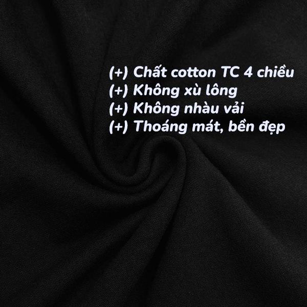 Áo thun đen cotton nam nữ form suông co dãn 4 chiều, thoáng mát unisex, không xù lông, phôi áo phông in PET chuyển nhiệt