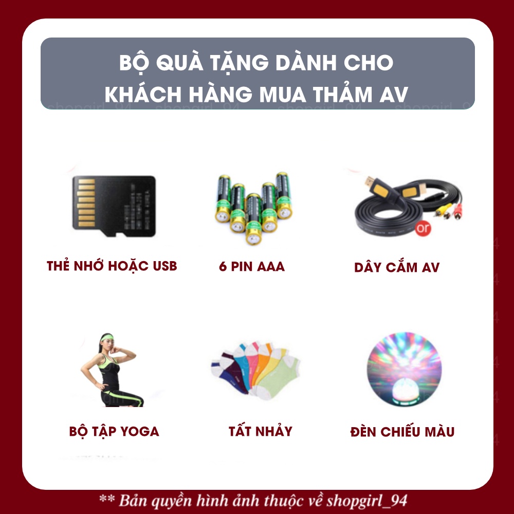 Thảm nhảy audition, thảm nhảy kết nối tivi, kết nối AV, chất liệu PVC dày 11mm chống thấm, chống nước