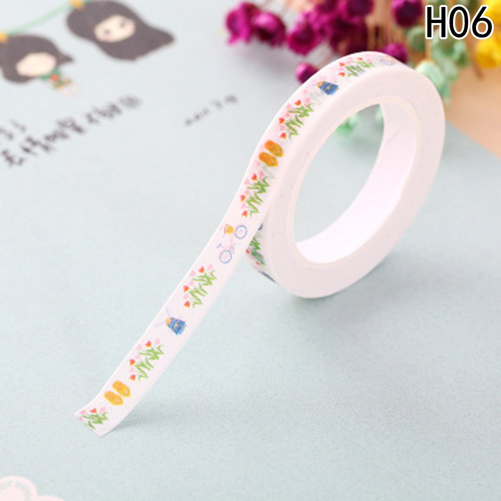 Mới Cuộn Băng Keo Giấy Washi In Họa Tiết Hoạt Hình Dễ Thương Trang Trí Sổ Tay