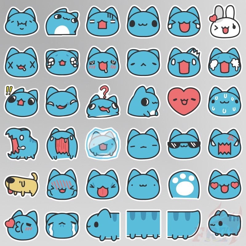 SET 50 STICKER MÈO CAPOO SIÊU CHẤT DÁN TRANG TRÍ ĐT LAPTOP VALI TƯỜNG TỦ KỆ MŨ BẢO HIỂM XE MÁY NOTEBOOK