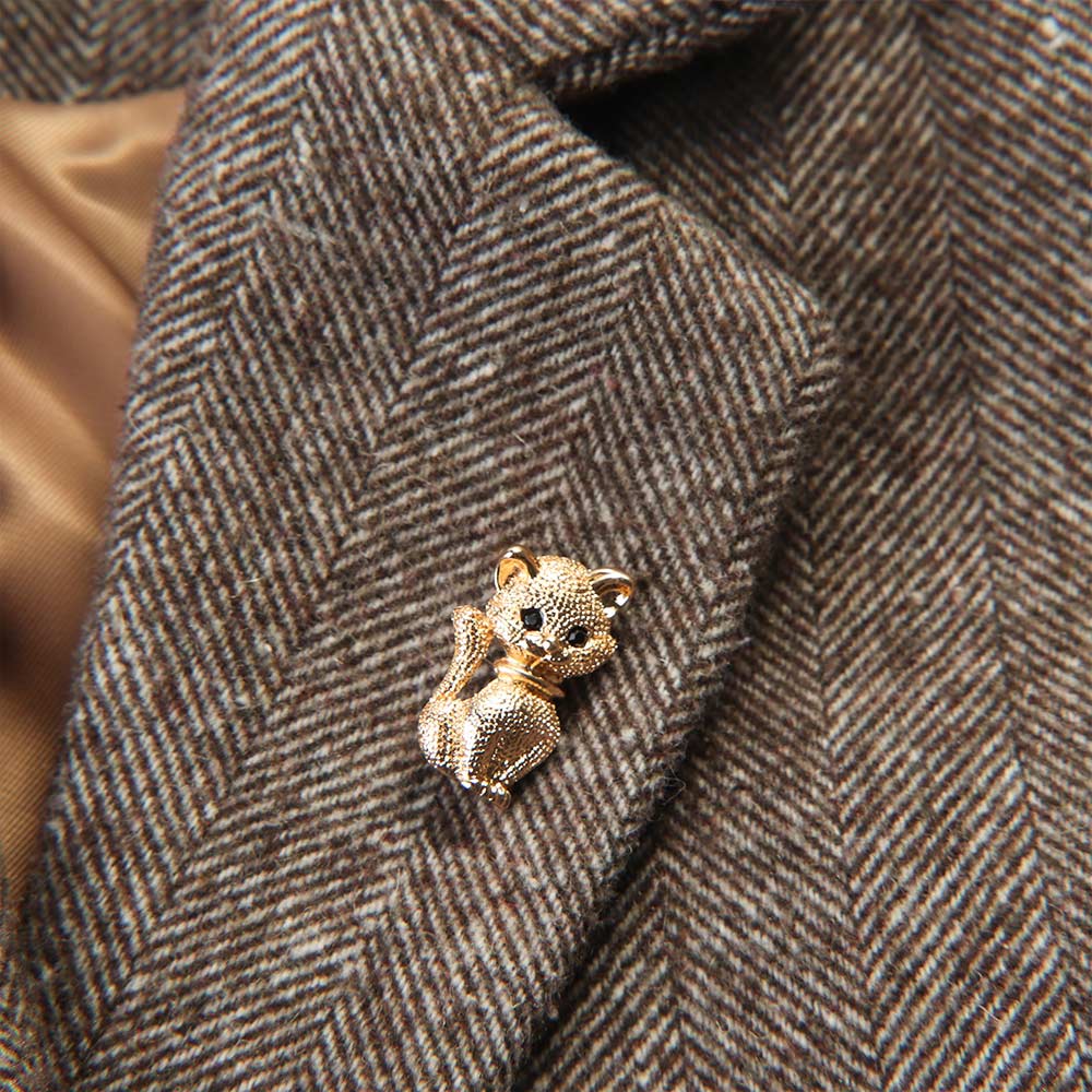 Ghim Cài Áo Kim Loại Hình Mèo Đính Đá Xinh Xắn