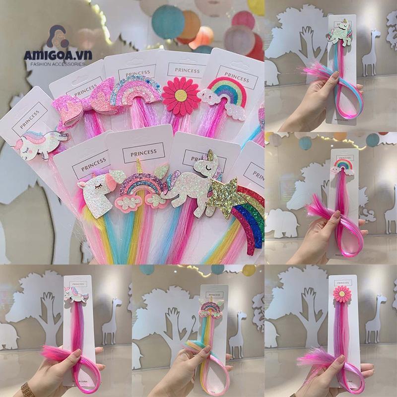 ✨✨Kẹp tóc giả pony - lọn tóc màu sắc dễ thương cho bé gái