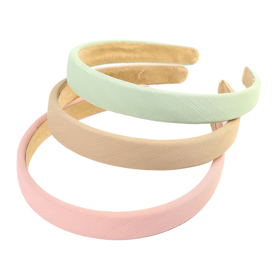 Băng đô cài tóc vải xốp mỏng gân sọc màu trơn phong cách Hàn Quốc thời trang dành cho nữ