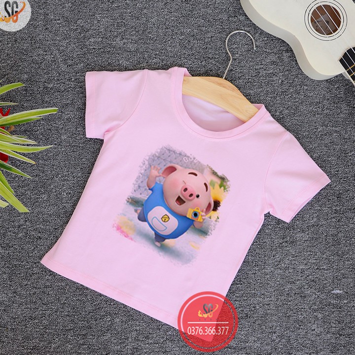 Áo trẻ em chú heo đáng yêu - Thun Cotton  - có 3 màu TE07