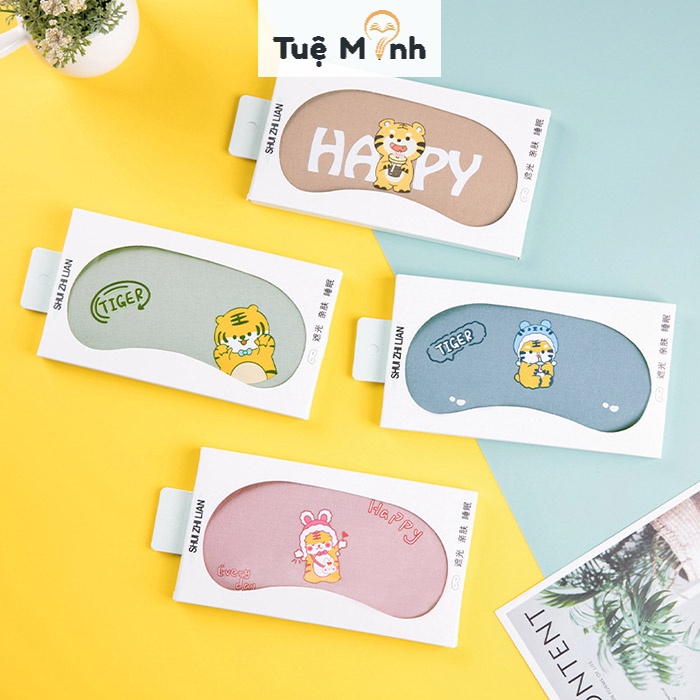 Bịt mắt gel cute hoạt hình, bịt mắt ngủ có túi gel làm mát cho du lịch, văn phòng, học sinh