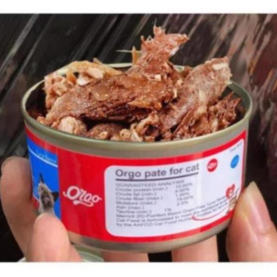 Pate Orgo Pate cho mèo (Lon lớn 170g tiết kiệm) Thức ăn ướt dạng mảnh đóng hộp cho mèo thức ăn mèo dạng sốt