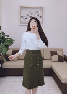 Chân váy chữ A 4 cúc