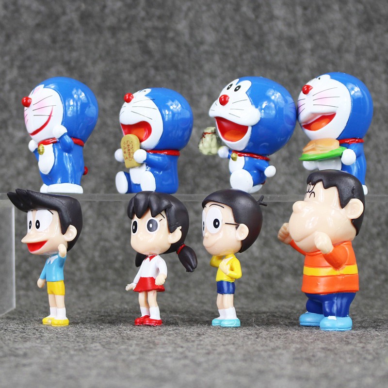 Bộ Mô hình Doraemon - Trọn bộ 8 Mô hình: Nobita Jaian Suneo Shizuka Doraemon - Nobita Chaien Xeko Xuka Doremon - Cao 5~7