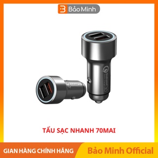 Tẩu Sạc Xiaomi 70mai 💖𝗙𝗥𝗘𝗘 𝗦𝗛𝗜𝗣💖 Tẩu sạc 2 Cổng Usb 70ma Cho Xe Hơi. Hỗ trợ sạc nhanh QC 3.0. Bảo hành 3 tháng