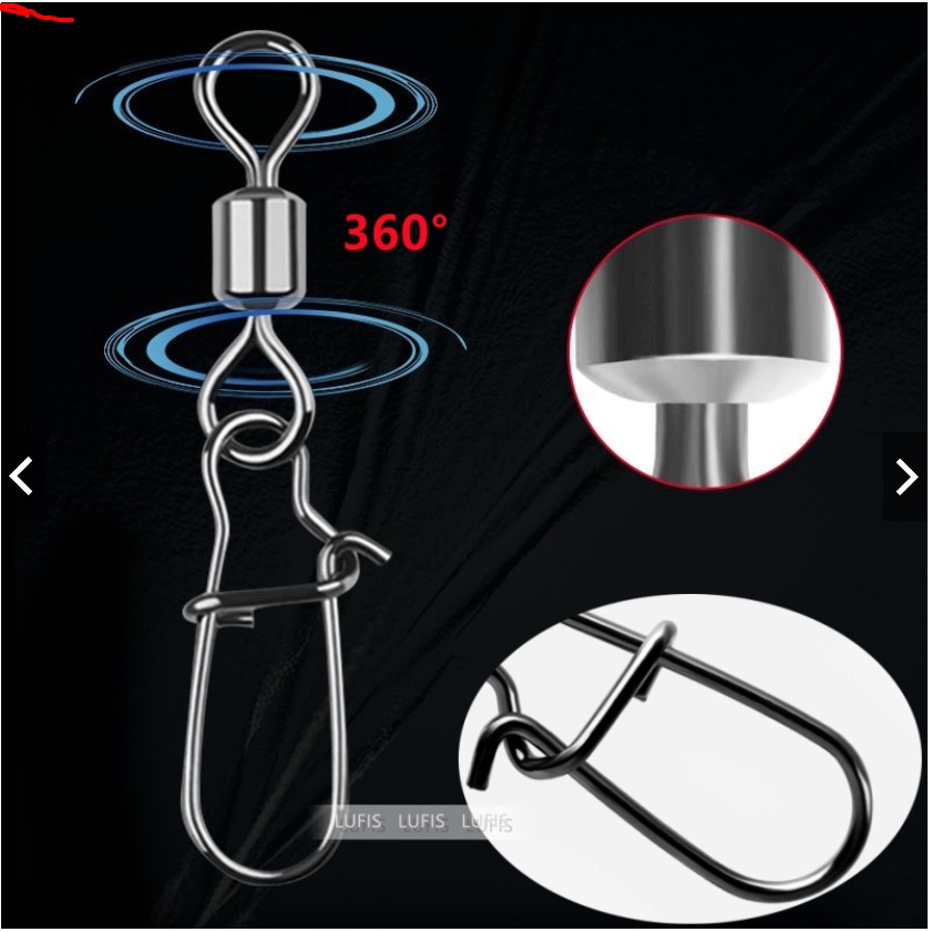 SET 5 KHÓA MA NÍ phụ kiện câu cá bằng thép không gỉ , mani ma ní , khóa lure ,câu biển chọn số lớn nhé