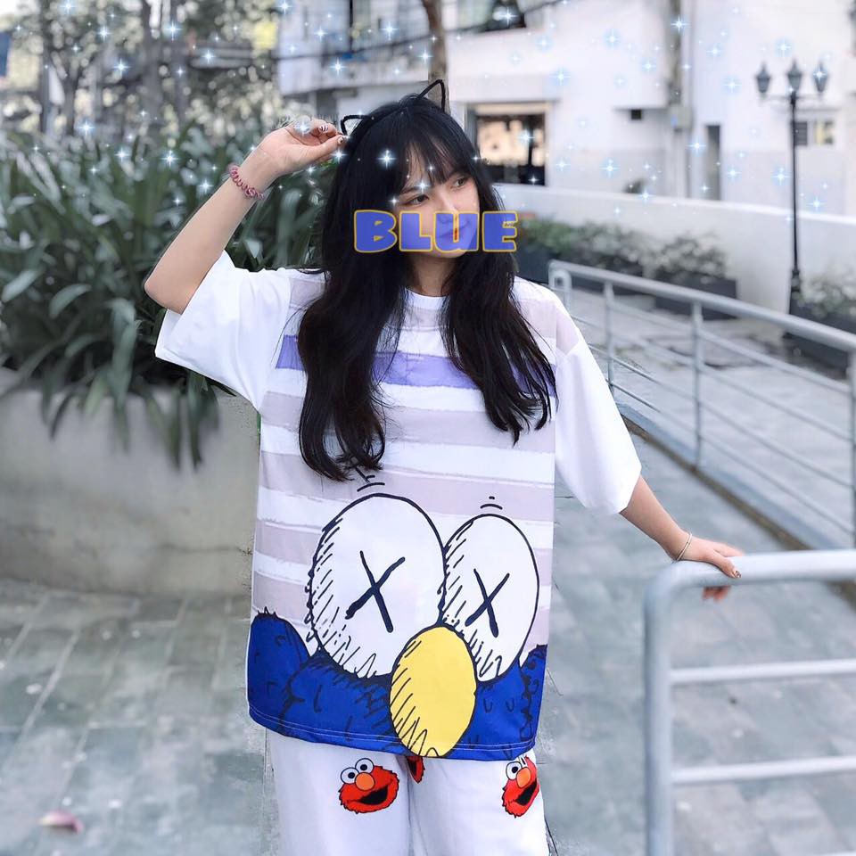 Áo Thun Tay Lỡ In Hình Kawaii 3D Dáng Rộng Oversize Ulzzang Unisex - MM