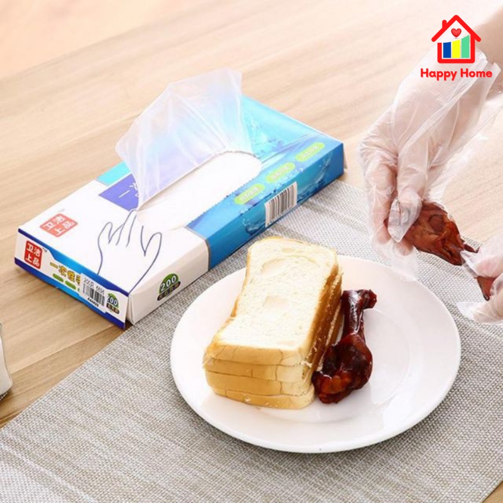 Găng tay nilon YingXi cao cấp, dùng một lần siêu dai hàng nội địa Trung Quốc Happy Home