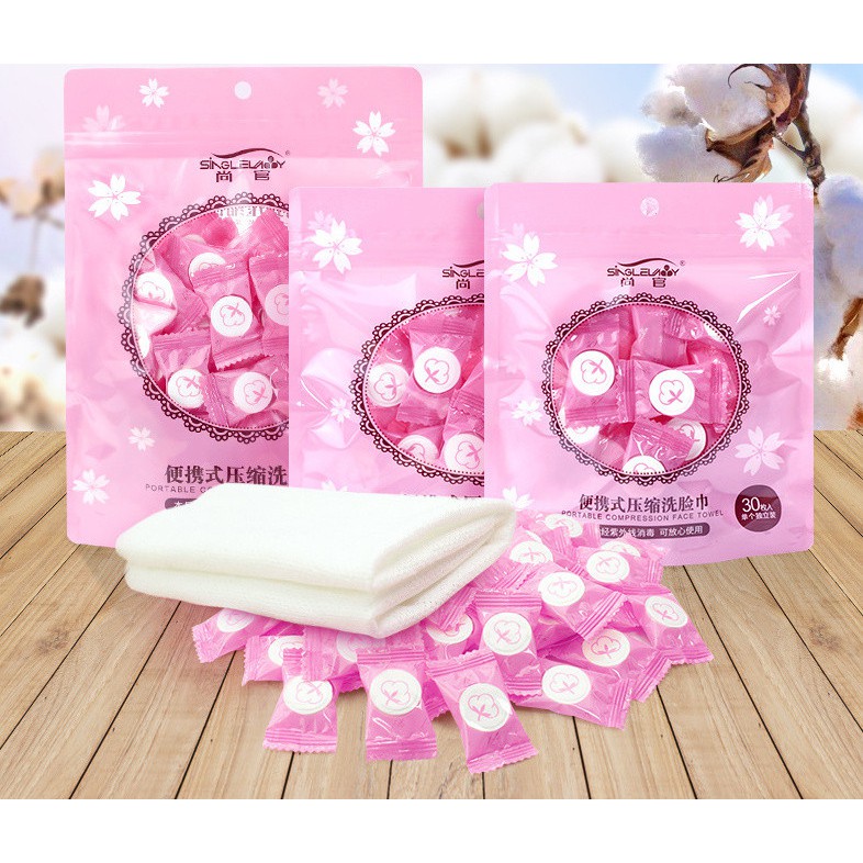 Combo 30 Khăn Bông Giấy Nén Đắp Mặt Nạ
