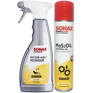 Bộ Sản Phẩm Vệ Sinh Khoang Máy Và Dầu Bảo Quản Động Cơ Sonax