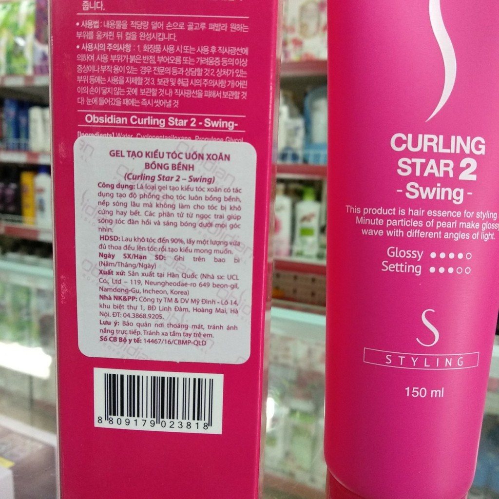 Gel tạo kiểu bồng bềnh Obsidian Curling Star 2 Swing 150ml