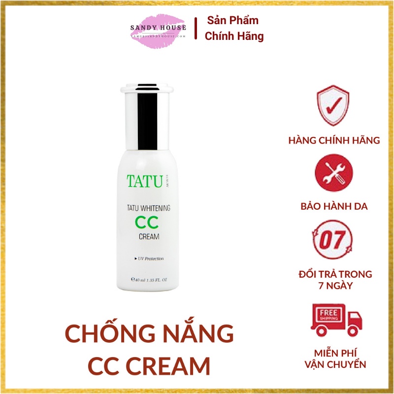 Kem dưỡng da che khuyết điểm chống nắng CC CREAM TATU WHITENING