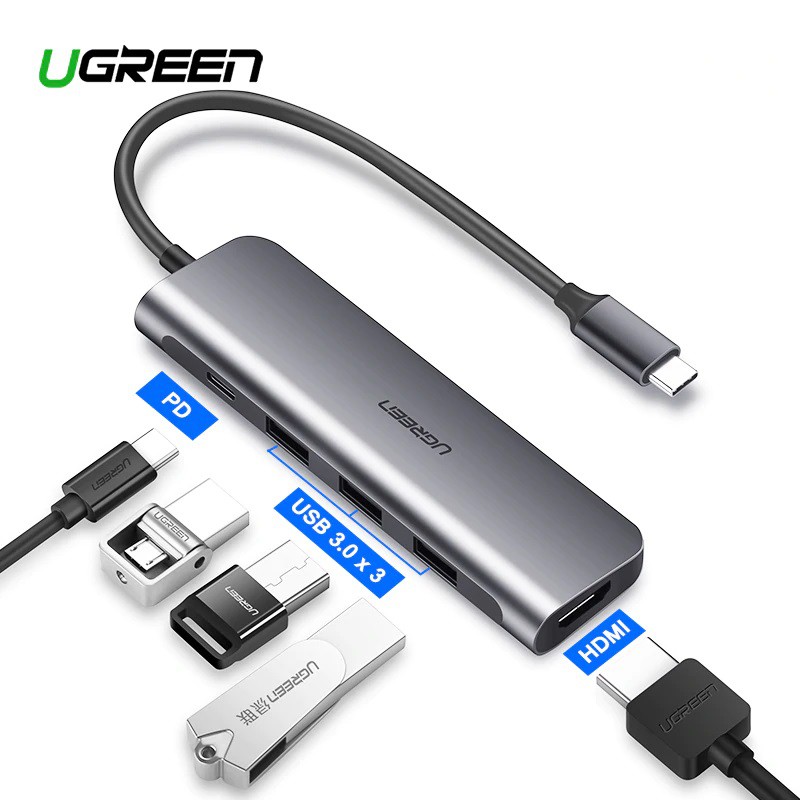 [Freeship] Hub USB-C đa năng TO HDMI + USB 3.0 (50209) CHÍNH HÃNG UGREEN (Bảo Hành 18 Tháng)