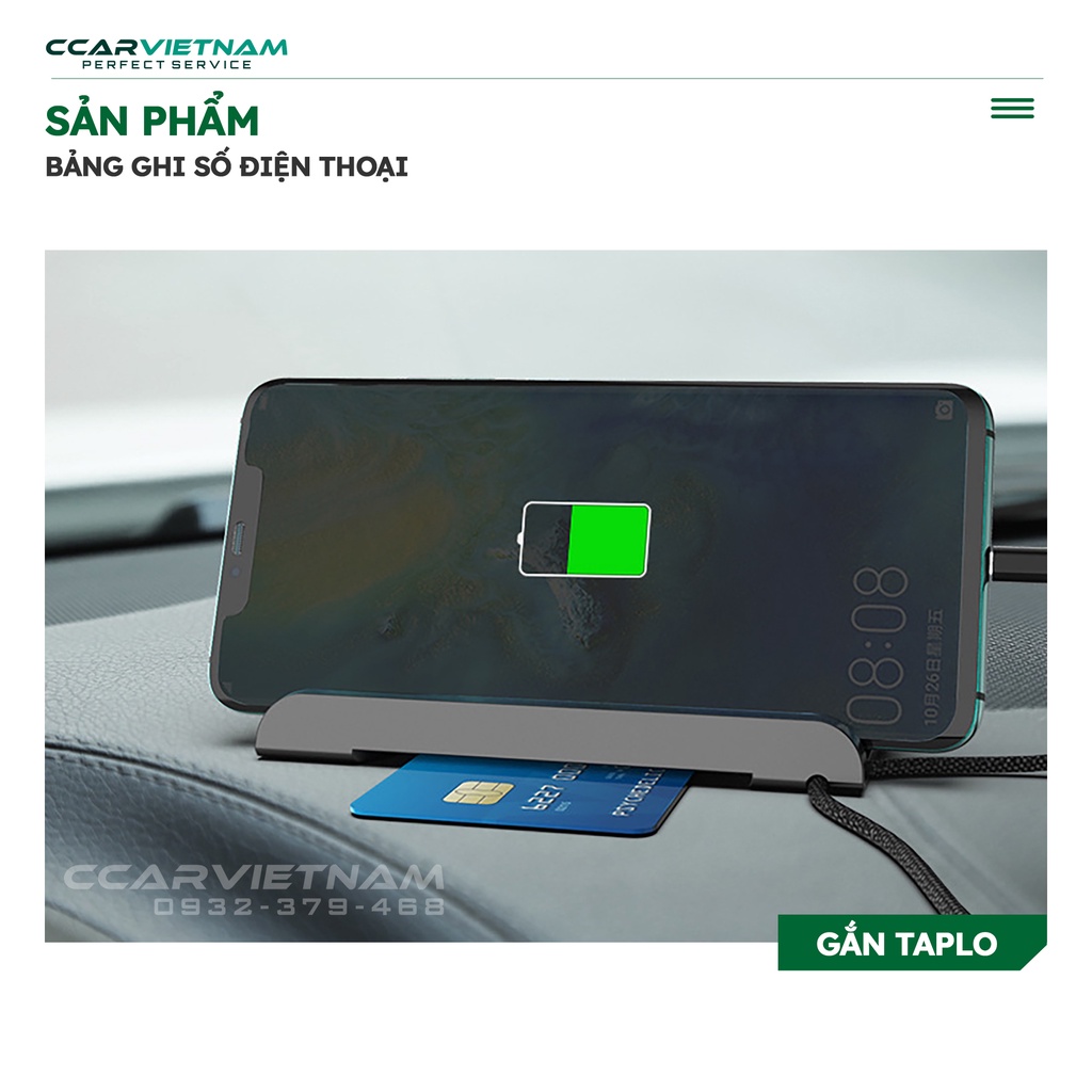 Bảng Ghi Số Điện Thoại Trên Ô Tô  - Sản Phẩm 2 in 1 Kiêm Giá Đỡ Điện Thoại Gắn Taplo - Phụ kiện Ccar Vietnam