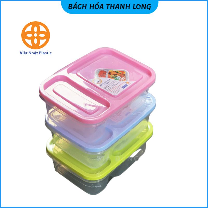 Hộp Nhựa 2 Ngăn Việt Nhật ❤️FREESHIP❤️ Hộp Nhựa Đựng Thực Phẩm Tủ Lạnh 2 Ngăn Tiện Dụng
