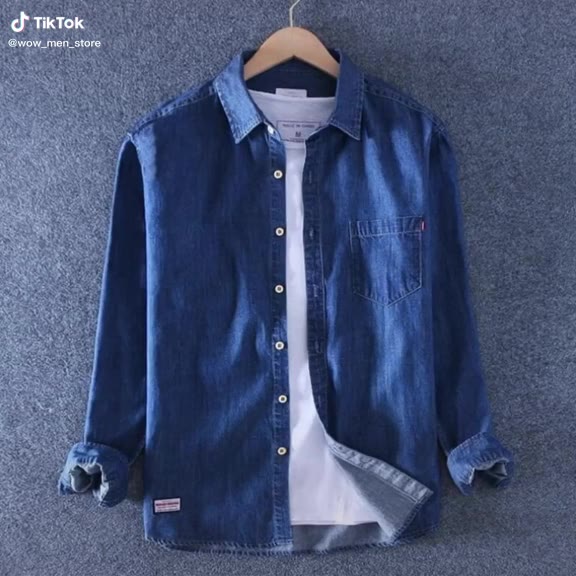 Sơ Mi Nam chất liệu Jean Denim 100% Cotton, Mẫu 2022, Túi Ngực, Tay dài, Dáng xuông, Hàng cao cấp, chống nắng nóng. | BigBuy360 - bigbuy360.vn