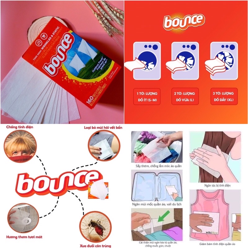 (TÁCH LẺ) GIẤY THƠM QUẦN ÁO BOUNCE