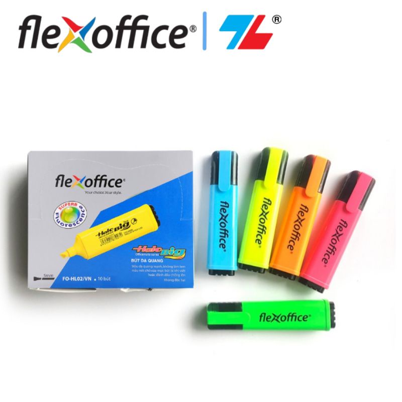 Bút Dạ Quang FO-HL02/FO-HL05/HL07/HL012 Flexoffice/Thiên Long (chính hãng)