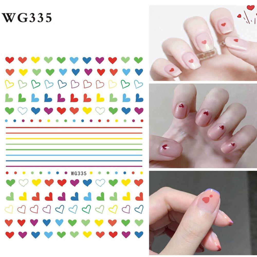 Miếng Dán Trang Trí Móng Tay Họa Tiết Trái Tim Chữ Love Xinh Xắn