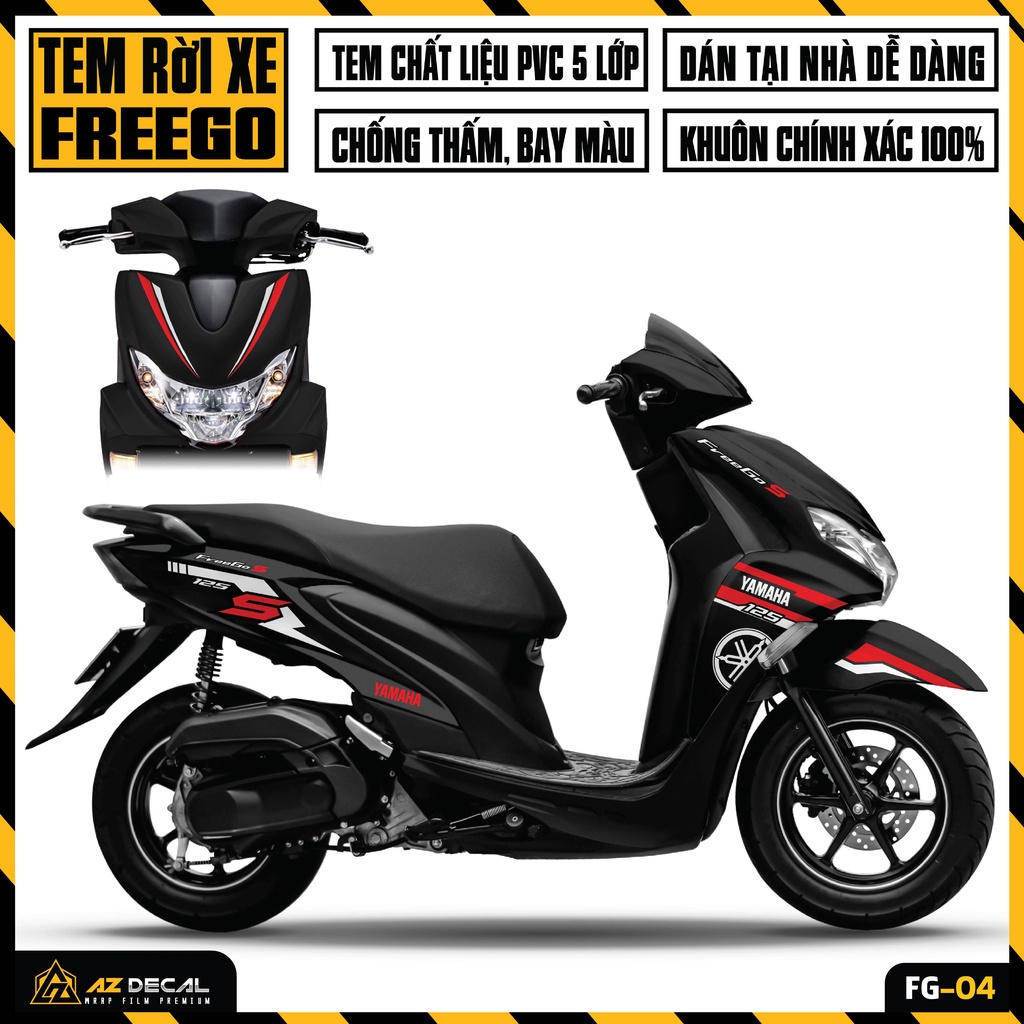 Decal Dán Xe Yamaha FreeGo Đẹp Bản Tiêu Chuẩn và Bản S | FG-04 | Tem Rời Cao Cấp Chống Nước, Dễ Dán Tại Nhà