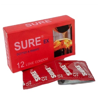 Bao Cao Su Gân Gai Sure Đỏ (Hộp 12 Cái)