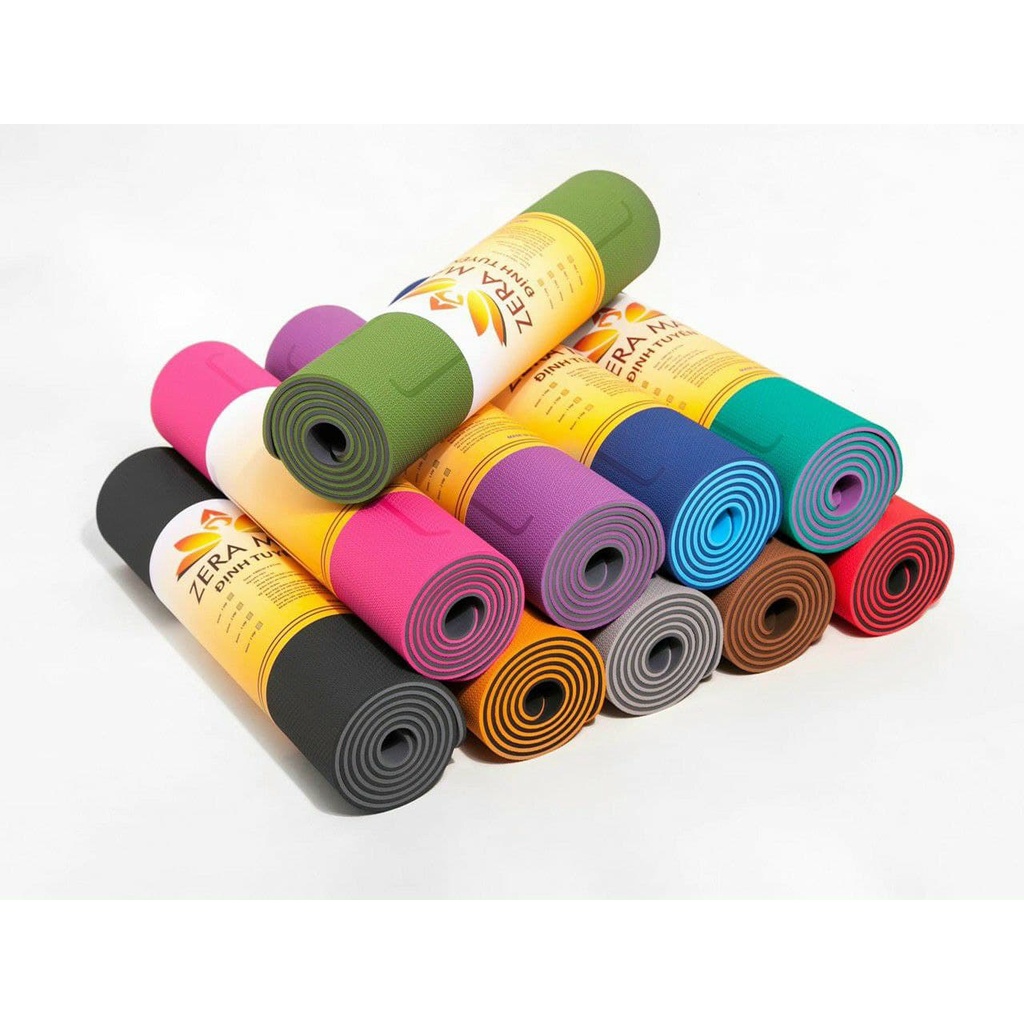 Thảm Tập Yoga- Gym ZERA MALT Cao Cấp TPE, có định tuyến, độ bám cao 6mm-8mm