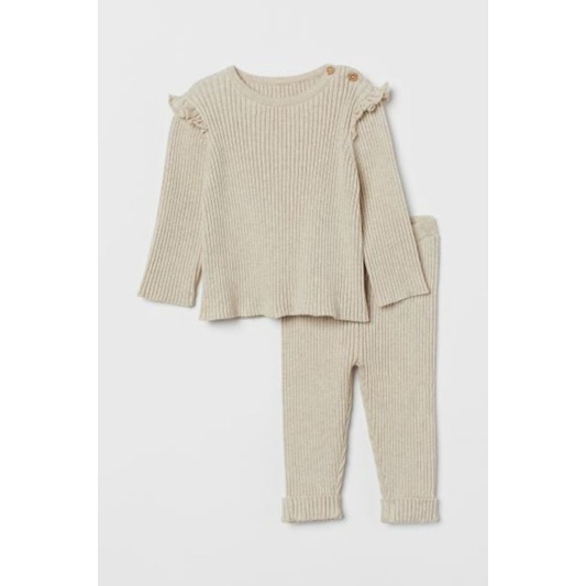 Bộ quần áo len hồng cánh tiên xinh xắn cho bé gái H.M A.uth size 6/9m đến 2/3y
