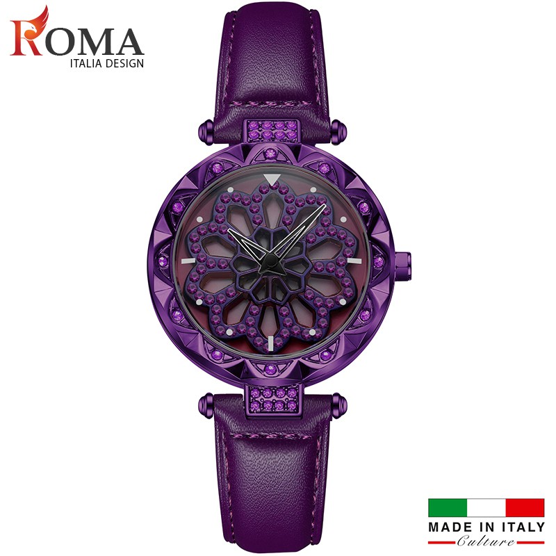 Đồng hồ nữ ROMA ITALIA Xoay 360 nghệ thuật + Tặng hộp &amp; Pin
