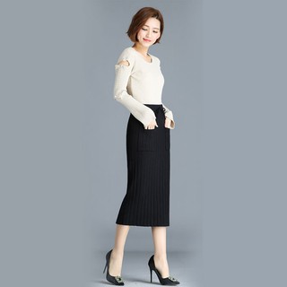 Chân váy Len Công Sở Dài Có Túi
