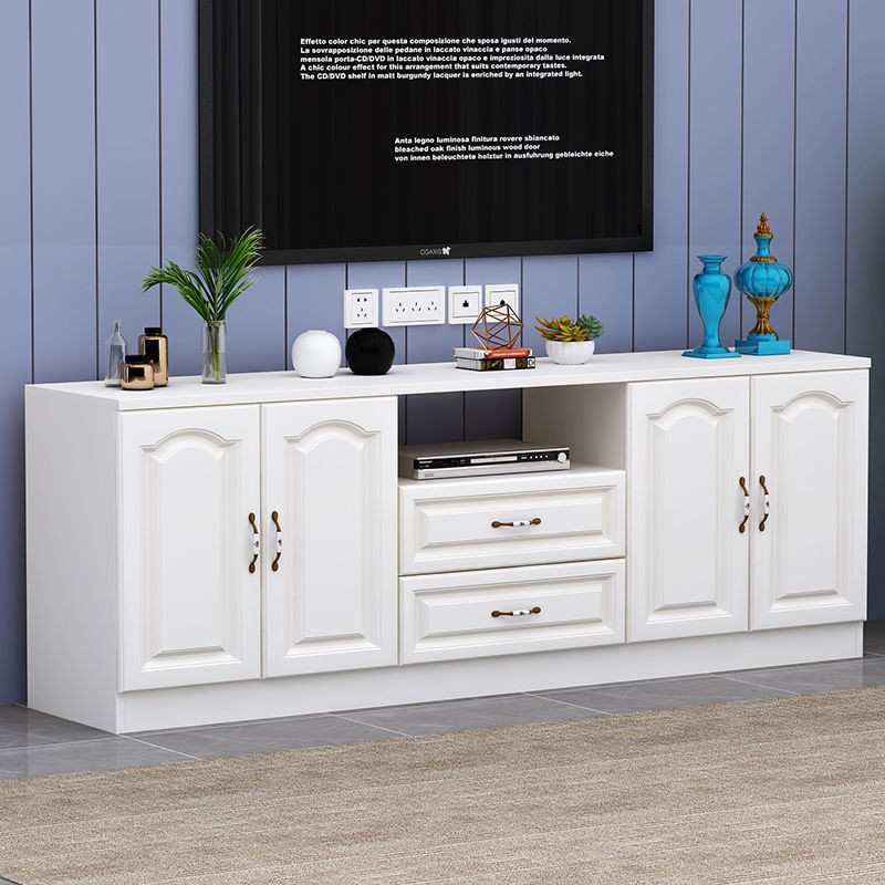 Tủ TV đơn giản, căn hộ nhỏ, lưu trữ tám mươi màu trắng, sàn kết hợp, phòng ngủ kiểu cao, tùy chỉnh hiện đại và gi