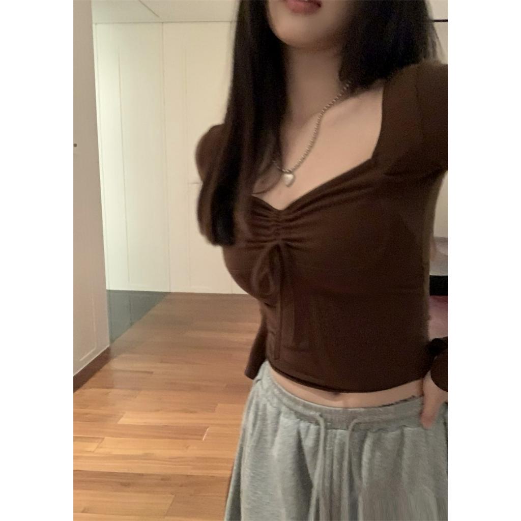 Áo Thun Dáng Ôm Tay Dài Cột Dây Thời Trang 60748