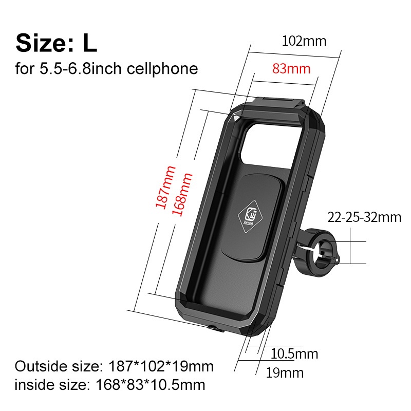 SEAMETAL Giá Đỡ Điện Thoại 4.7-6.8 &quot;Bằng Kim Loại Gắn Tay Lái Xe Đạp / Mô Tô