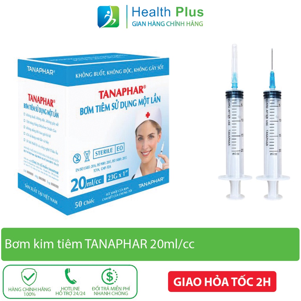 Xi lanh 1ml, 3ml, 5ml, 10ml, 20ml kim tiêm TANAPHAR vô trùng dùng 1 lần chính hãng