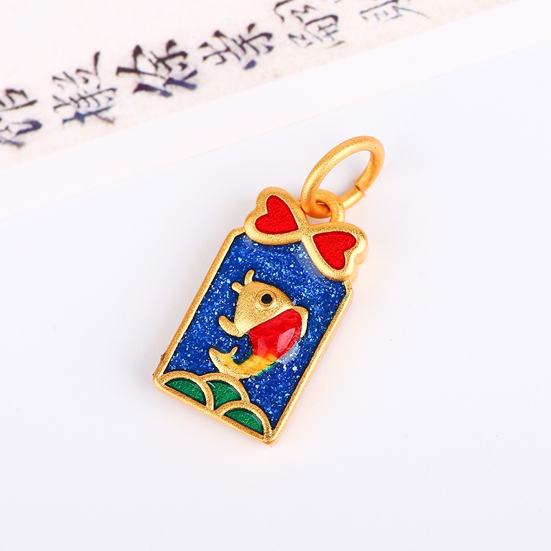 Mặt Dây Chuyền Hình Cá Koi Tráng Men Màu Vàng Kim Không Phai Không Gây Dị Ứng Dùng Làm Vòng Tay / Trang Sức diy