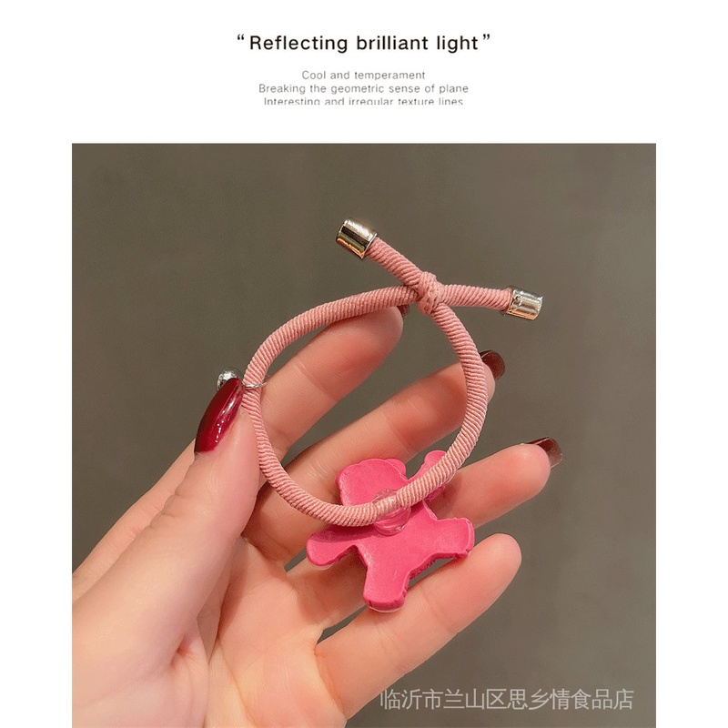 Set 2 Dây Buộc Tóc Hình Phi Hành Gia/Gấu/Dâu Tây Kiểu Nhật Hàn Xinh Xắn