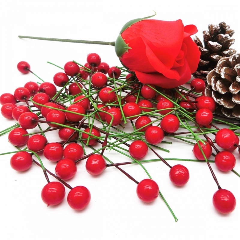 Set 50 Quả Mọng Đỏ Nhân Tạo Mini Bằng Xốp Dùng Để Trang Trí Tiệc Cưới/Năm Mới