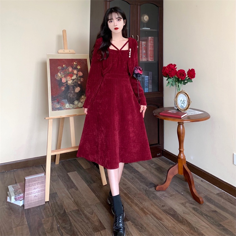 Đầm PERTY tay dài phong cách Hàn Quốc thời trang thu đông dành cho nữ